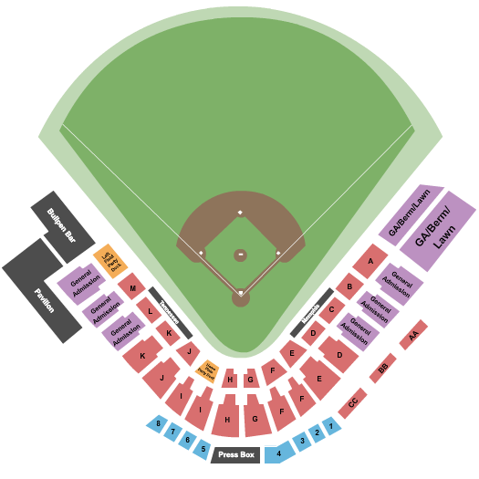 Seatmap for the ballpark at jackson