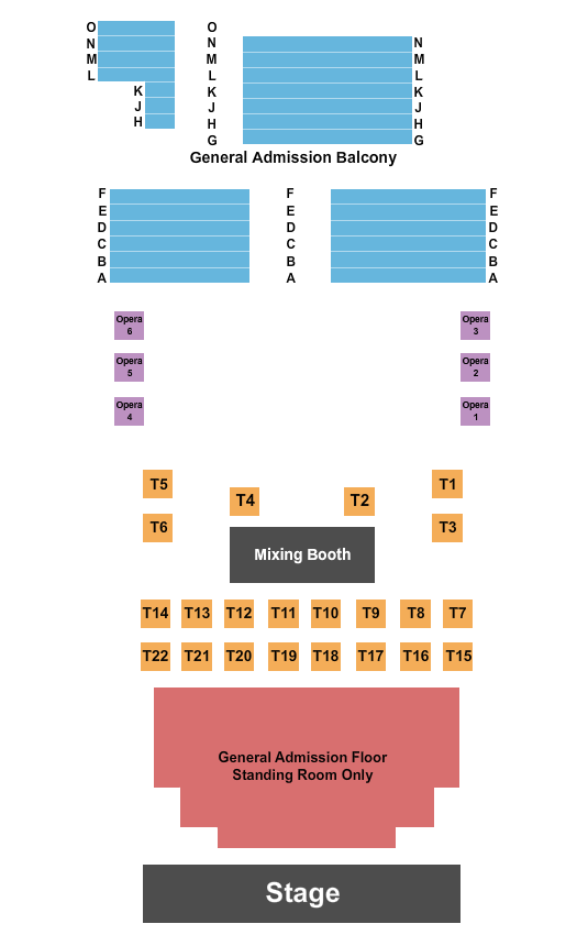 Seatmap for the blue note - mo