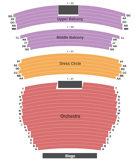 Seatmap for the capitol theatre - wa
