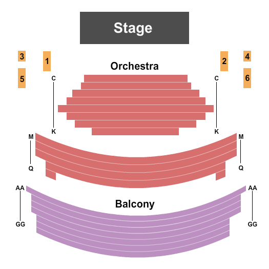 Seatmap for the clarice smith performing arts center - kay theatre