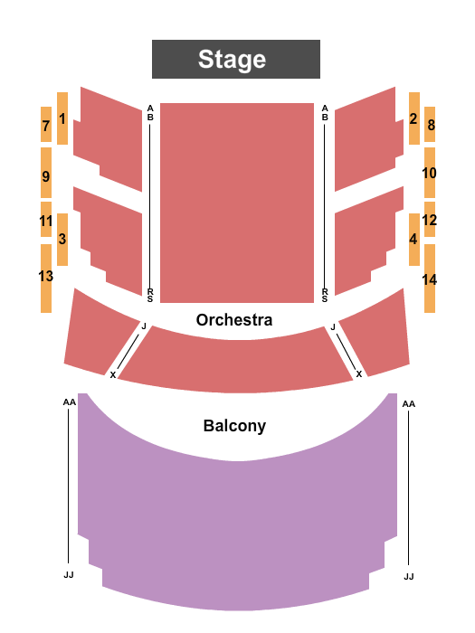 Seatmap for the clarice smith performing arts center - dekelboum concert hall
