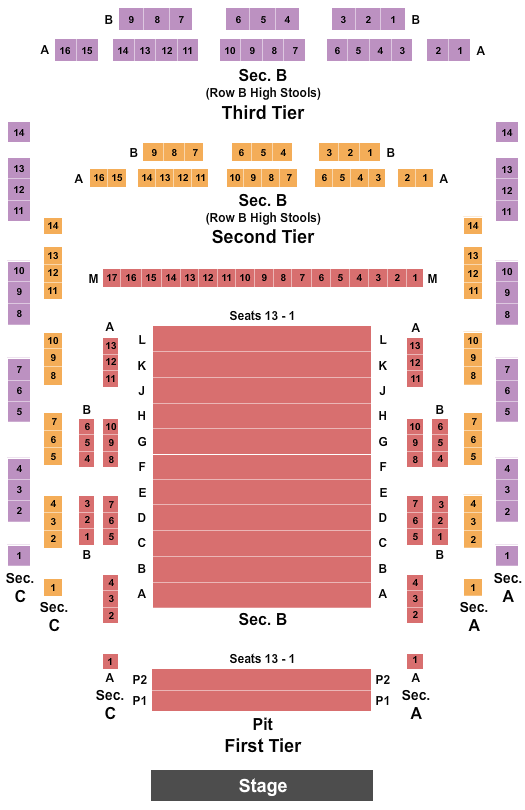 Seatmap for the dolores winningstad theatre