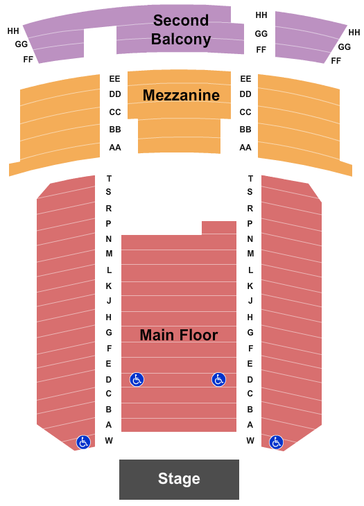 Seatmap for the ellen theatre