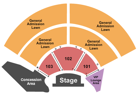 Seatmap for the fruit yard amphitheater