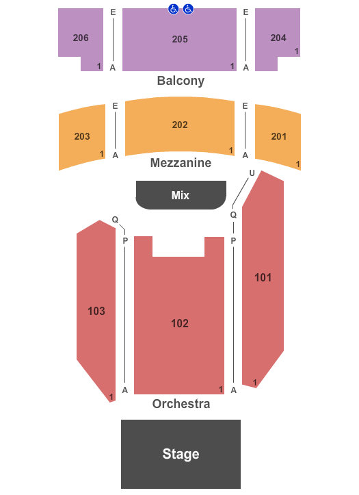 Seatmap for the joy theater