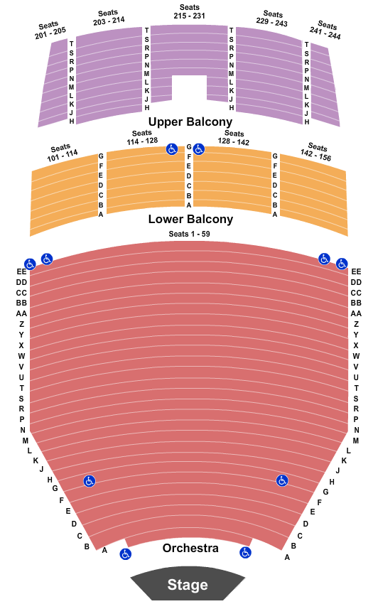 Seatmap for the linda ronstadt music hall at tucson convention center