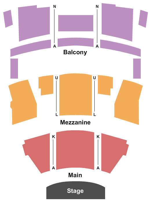 Seatmap for the mother lode theatre at butte center for the performing arts