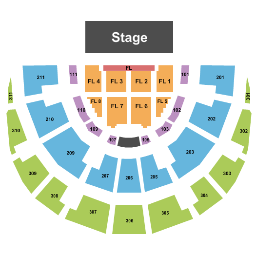 Seatmap for the orion amphitheater