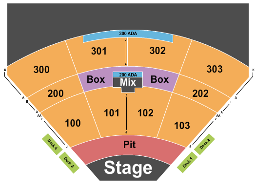 Seating Chart for Violent Femmes, My Morning Jacket, Grace Cummings