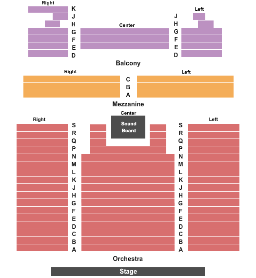 Seatmap for the ridgefield playhouse