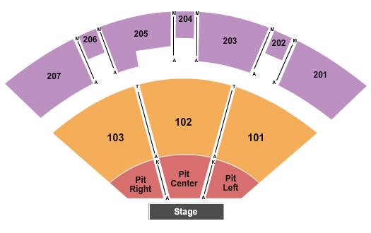 Seatmap for the rose music center at the heights