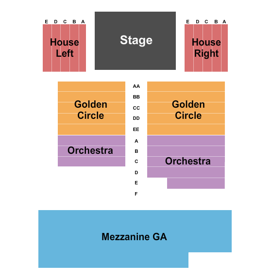 Seatmap for the warehouse at fairfield theatre company
