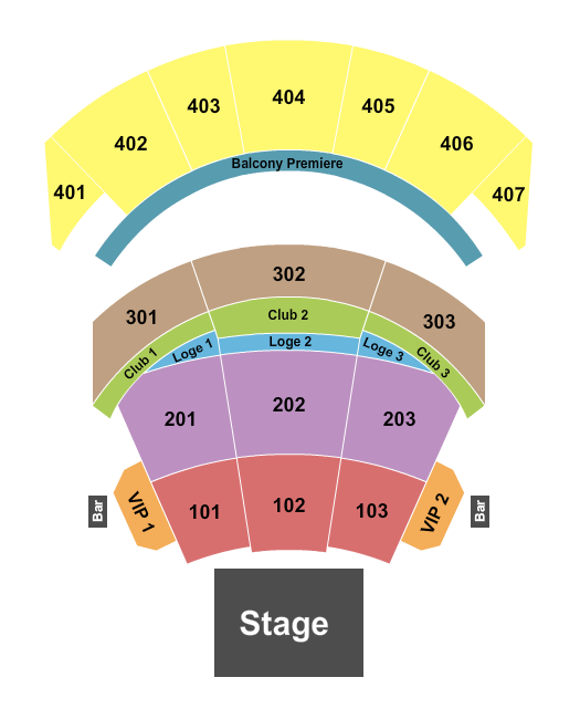 Seatmap for the venue at thunder valley casino