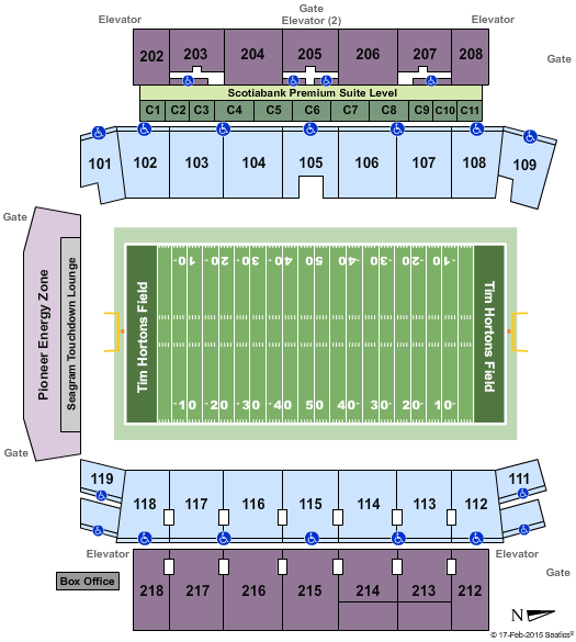 Tim Hortons Field Seating Chart Concert