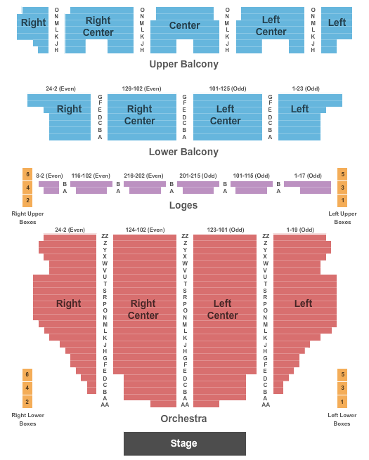 Seatmap for tivoli theatre - chattanooga