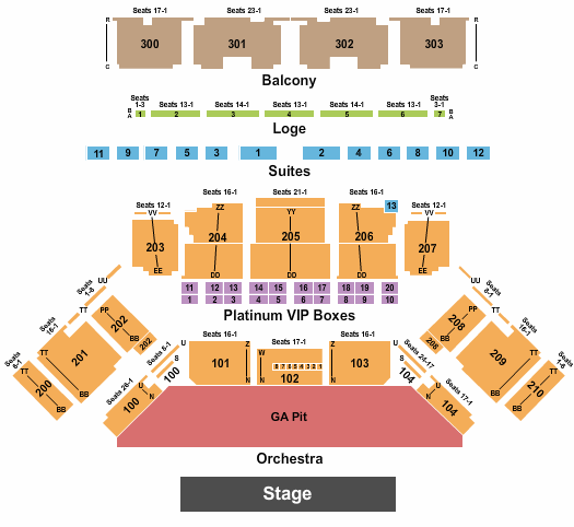 Toyota Oakdale Theatre seating-chart