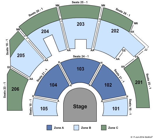 Treasure Island Theatre Seating Chart