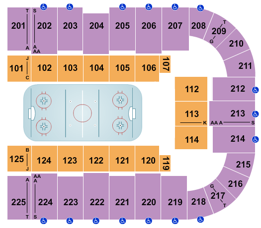 Seatmap for tucson arena at tucson convention center