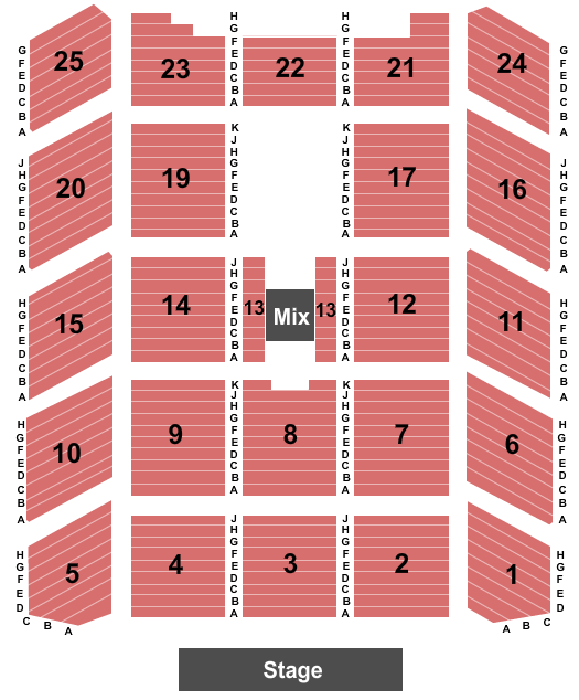 Seatmap for twin river event center