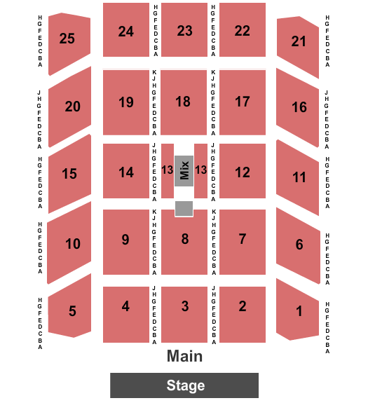 Seatmap for bally's twin river event center