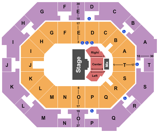 Seatmap for uno lakefront arena
