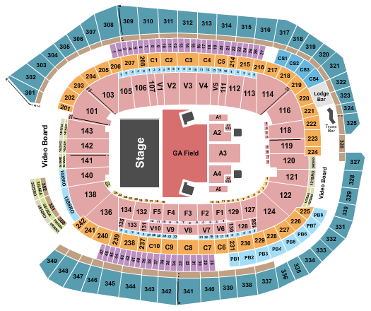 Zach Bryan US Bank Stadium seating chart