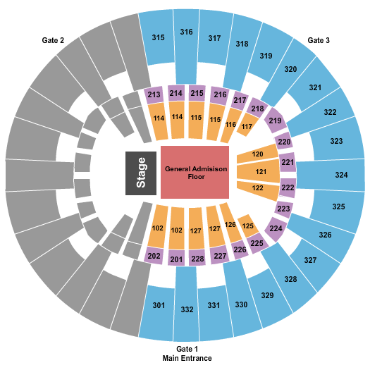 Seatmap for mckenzie arena