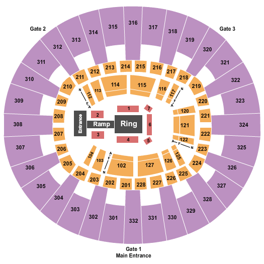 Seatmap for mckenzie arena