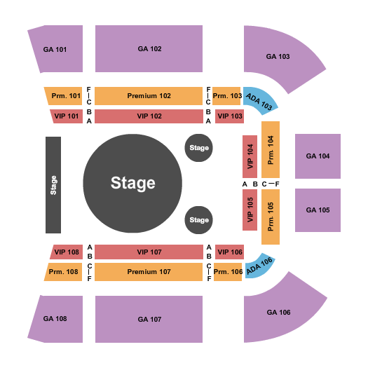 Seatmap for under the big top! raymond james stadium