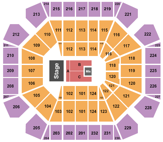 Seatmap for united supermarkets arena
