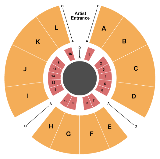 Seatmap for universoul circus - new orleans
