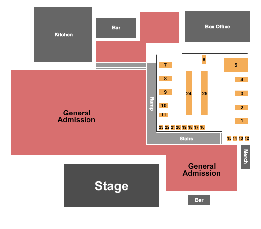 Seatmap for ventura music hall