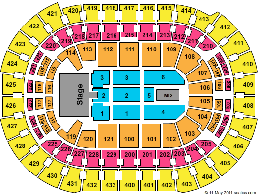 Seating Layout and Venue Map for Verizon Center - DC