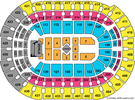 Seating Layout and Venue Map for Verizon Center - DC