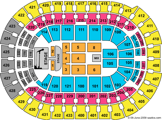 Seating Layout and Venue Map for Verizon Center - DC