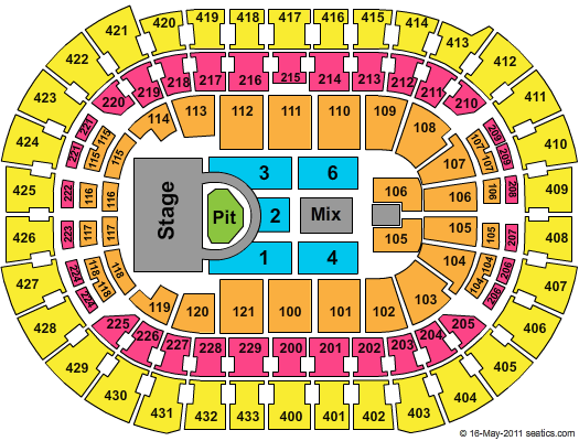 Seating Layout and Venue Map for Verizon Center - DC