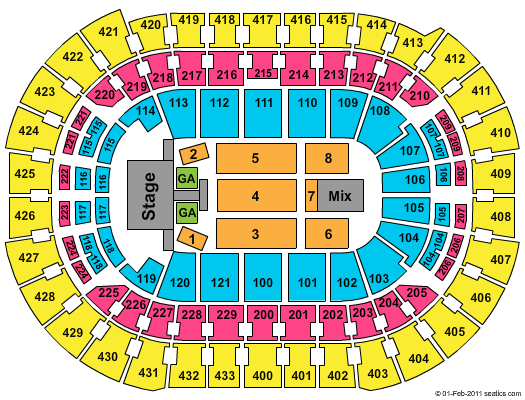Seating Layout and Venue Map for Verizon Center - DC