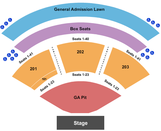 Seatmap for vina robles amphitheater
