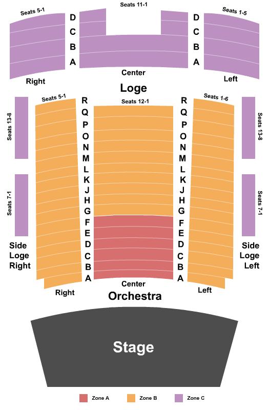 Seatmap for vogel hall at marcus center