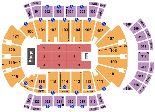VyStar Veterans Memorial Arena seating-chart
