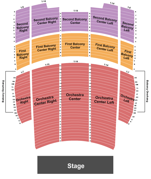 Seatmap for w l jack howard theatre