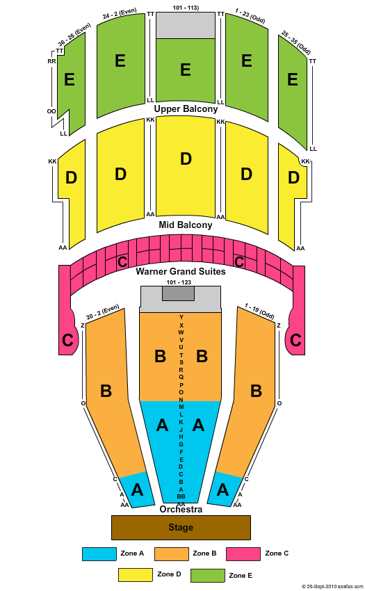Warner Theater Ct Seating Chart