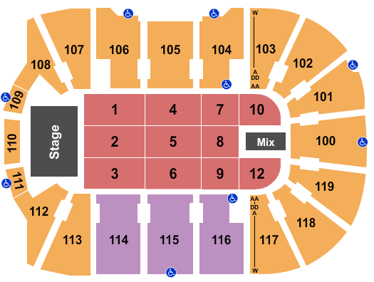 Seatmap for total mortgage arena