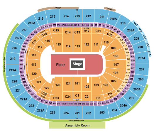Wells Fargo Center - PA seating-chart
