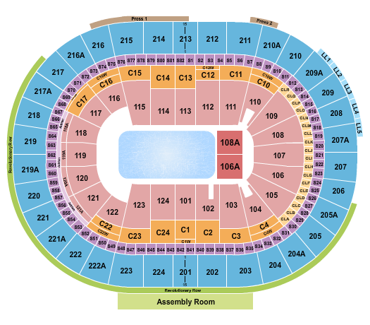 Wells Fargo Center - PA seating-chart
