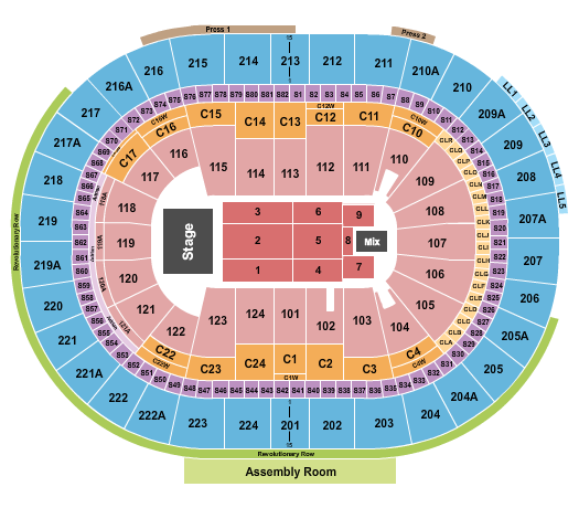 Seating Chart for Barry Manilow, 