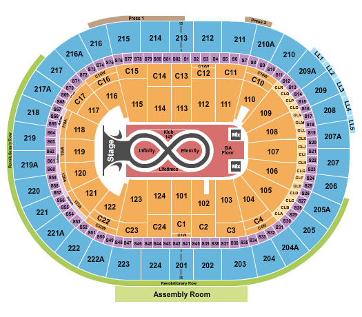 Wells Fargo Center - PA seating-chart