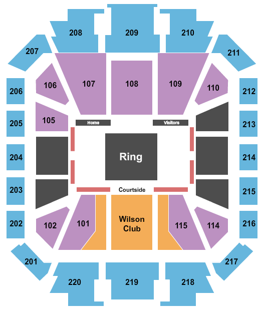 Seatmap for welsh ryan arena