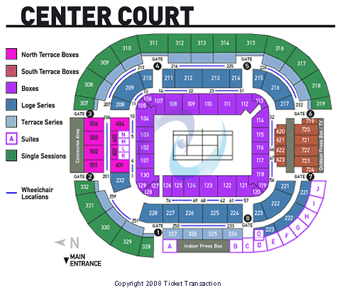 (Click for Larger View of the Lindner Family Tennis Center Seating Chart)