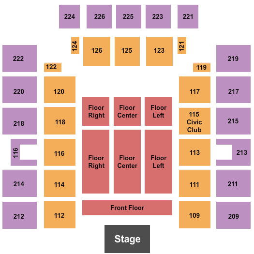 Seatmap for wicomico civic center